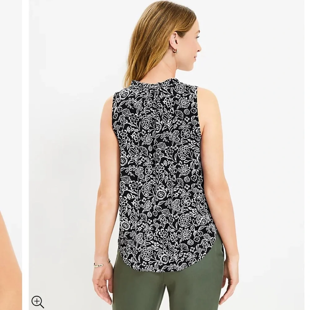 LOFT Ruffle Neck Shell - Picture 2 of 13